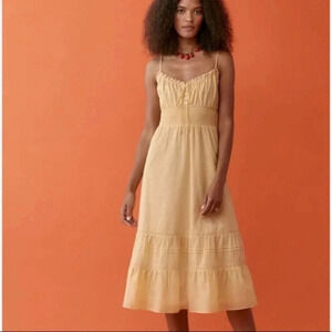 NWT Reformation Landon Spaghetti Strap Midi Dress - Fitted Smocked Waist Summer